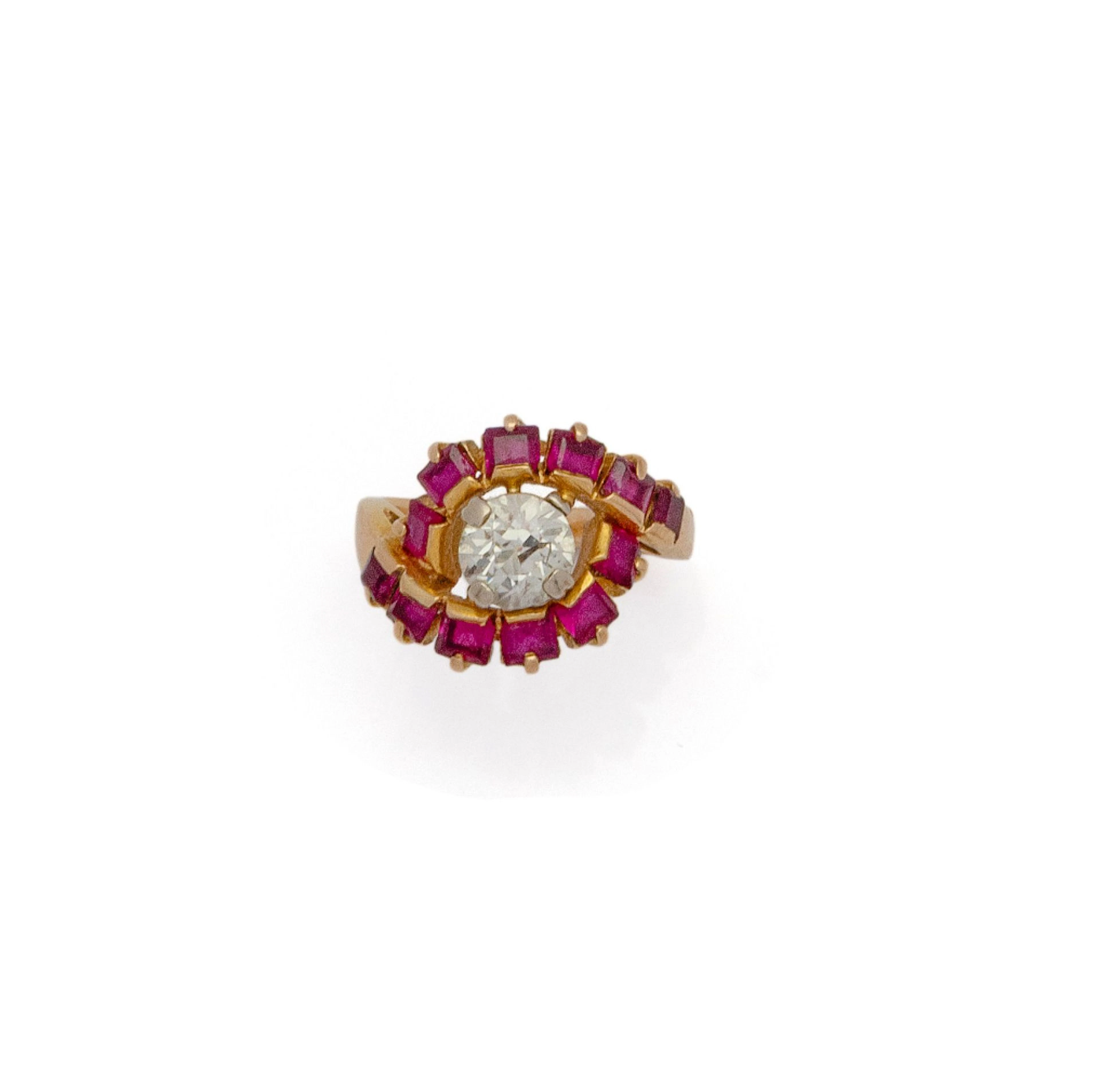 BAGUE style tourbillon en or jaune 18K (750/1000) centrée d’ - Lot 158