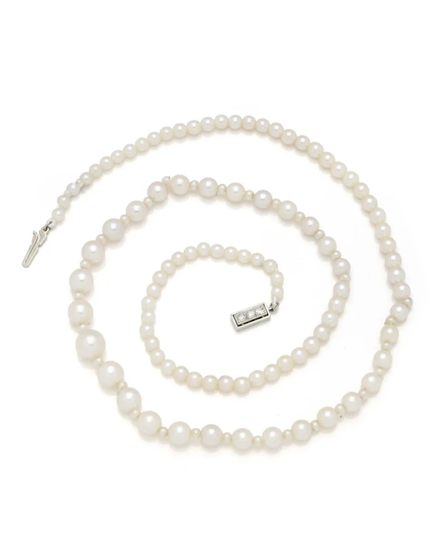 COLLIER formé de perles blanches de culture (de 3.37 mm à 7. - Lot 250