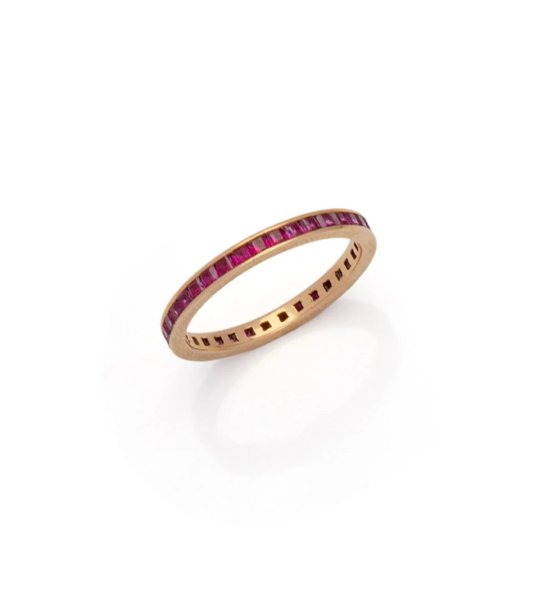 ALLIANCE AMÉRICAINE en or rose 18K (750/1000) ornée de rubis - Lot 48