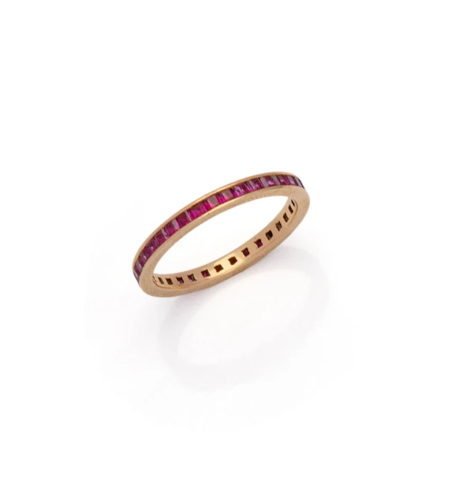 ALLIANCE AMÉRICAINE en or rose 18K (750/1000) ornée de rubis - Lot 48