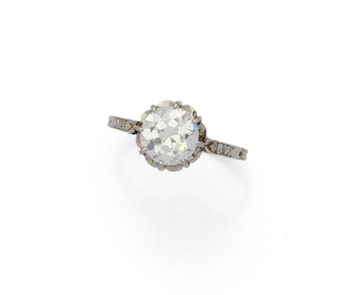 SOLITAIRE en or gris 18K (750/1000) et platine (850/10000) o - Lot 68
