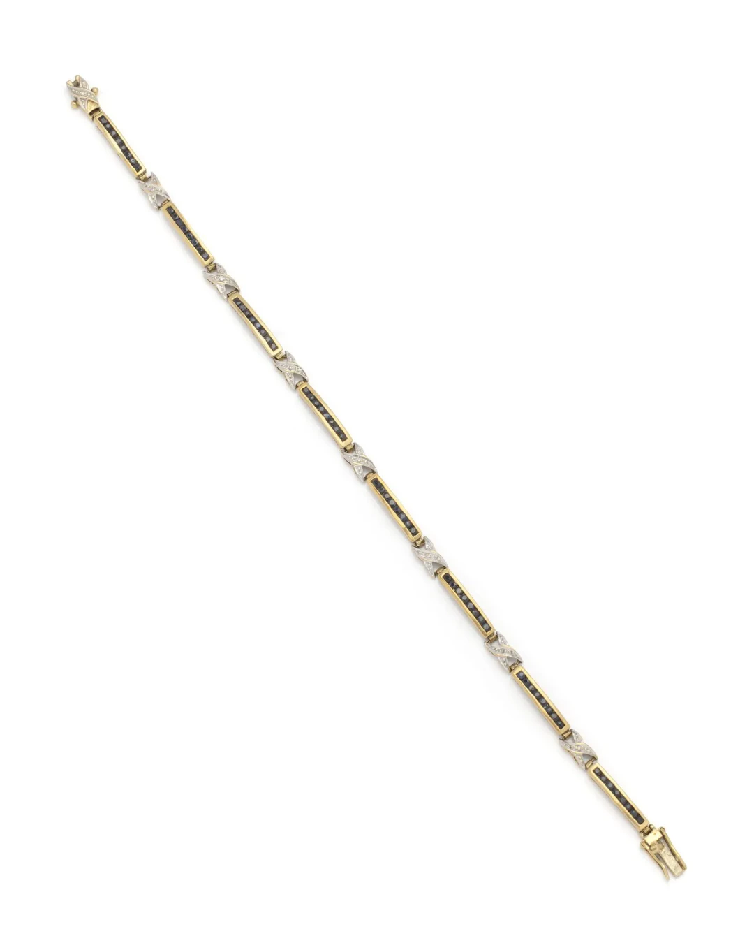 BRACELET en or jaune 18K (750/1000) alternant des maillons - Lot 262