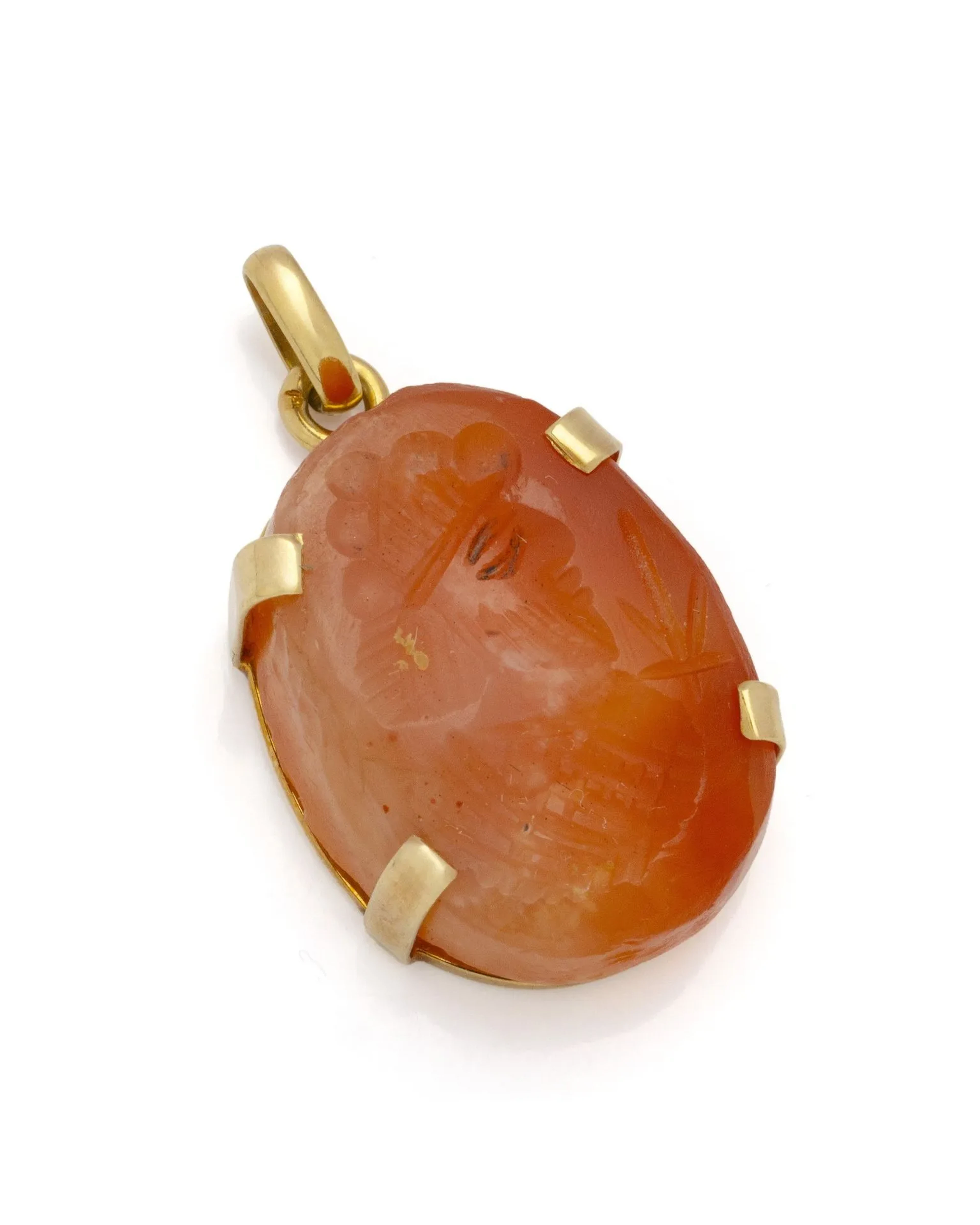 PENDENTIF intaille représentant un soldat antiques, monture - Lot 252