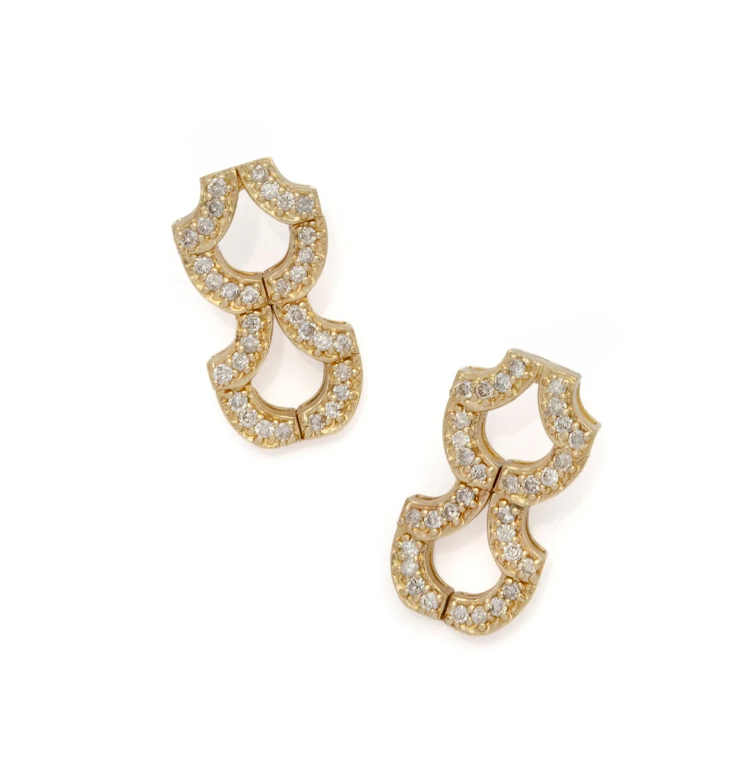 PAIRE DE PENDANTS D'OREILLE en or jaune 14K (585/1000) artic - Lot 120