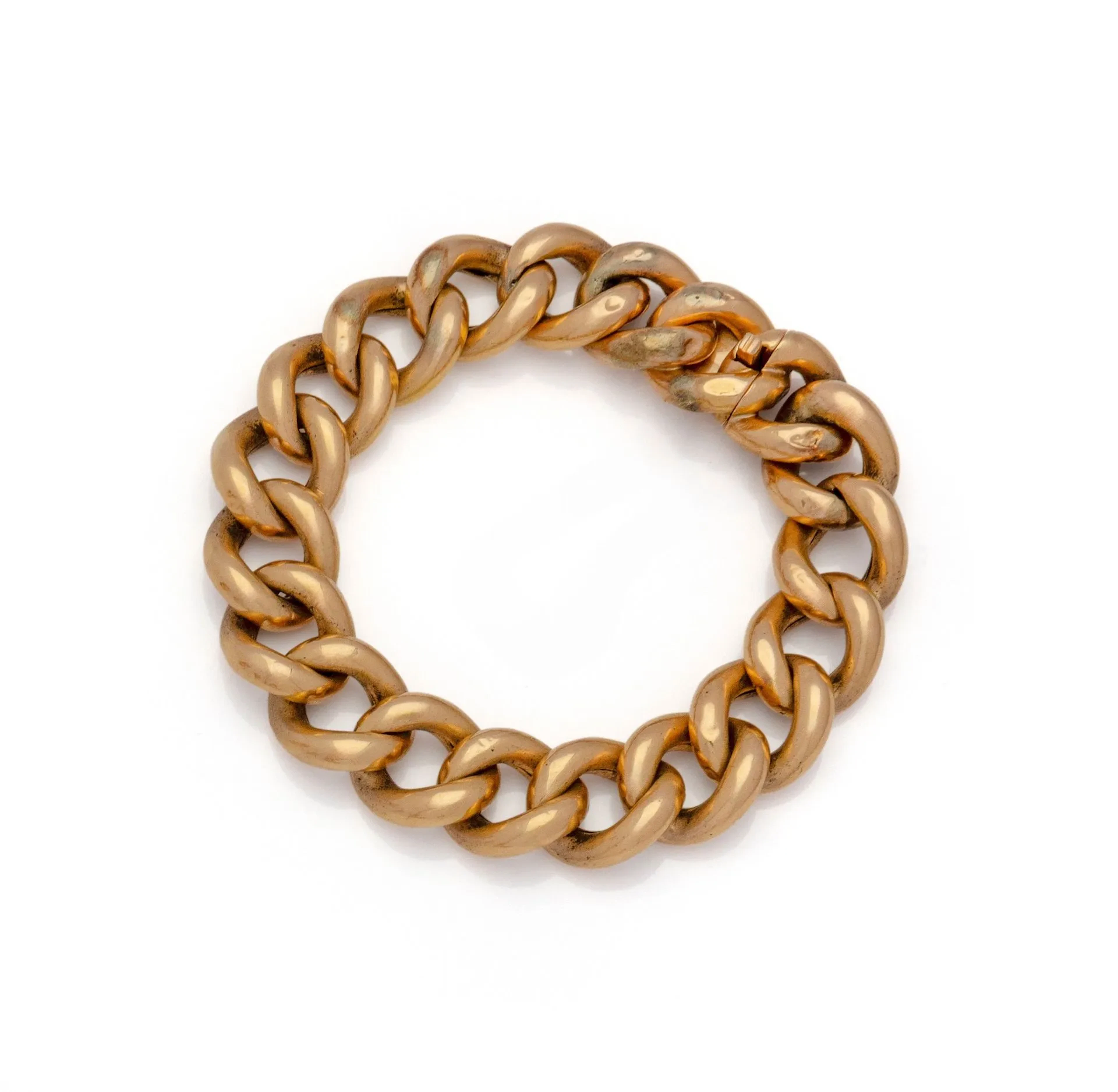 BRACELET GOURMETTE en or rose 18K (750/1000). Fermoir à cliq - Lot 89