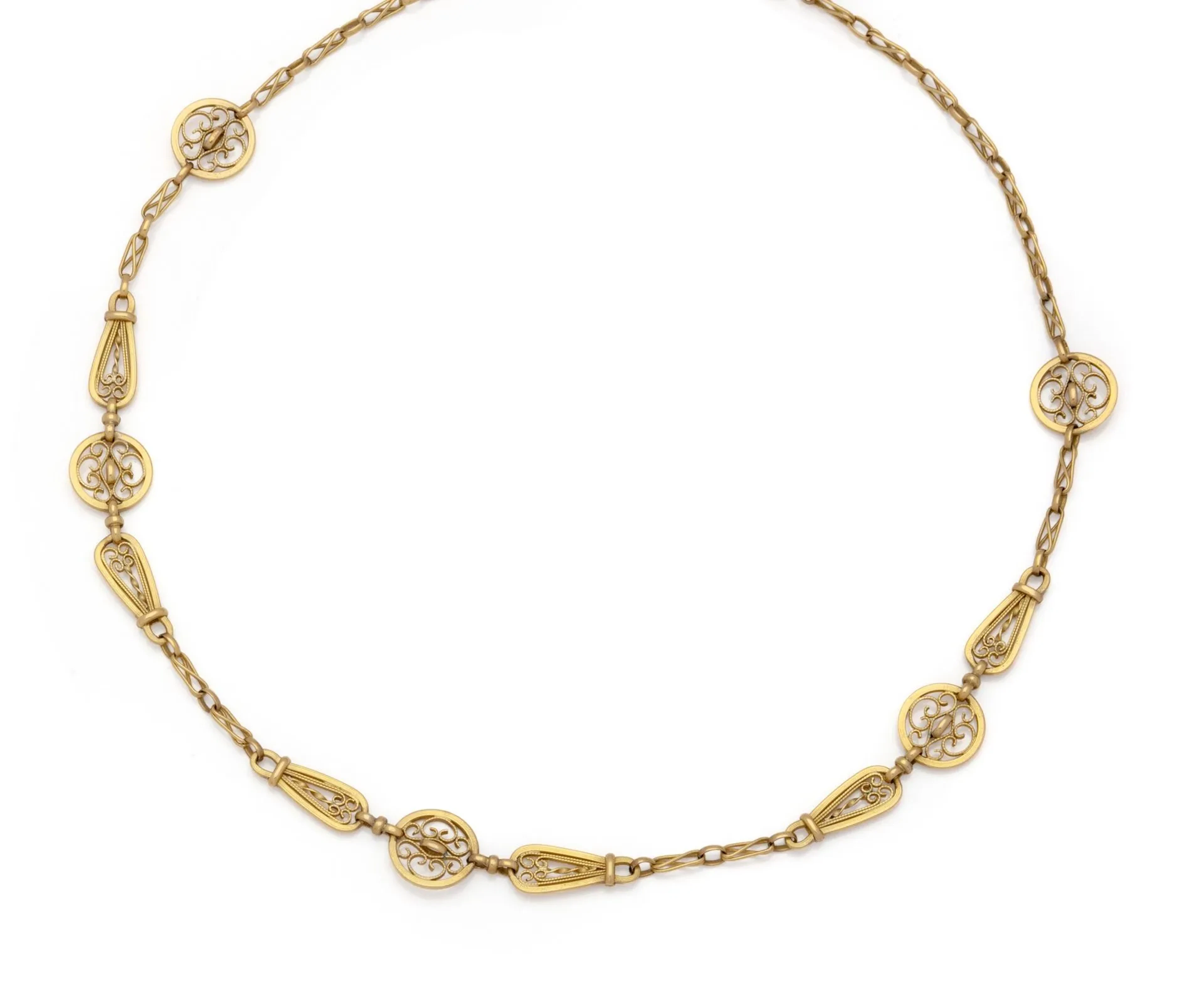 COLLIER en or jaune 18K (750/1000) maille filigranée. Travai - Lot 46