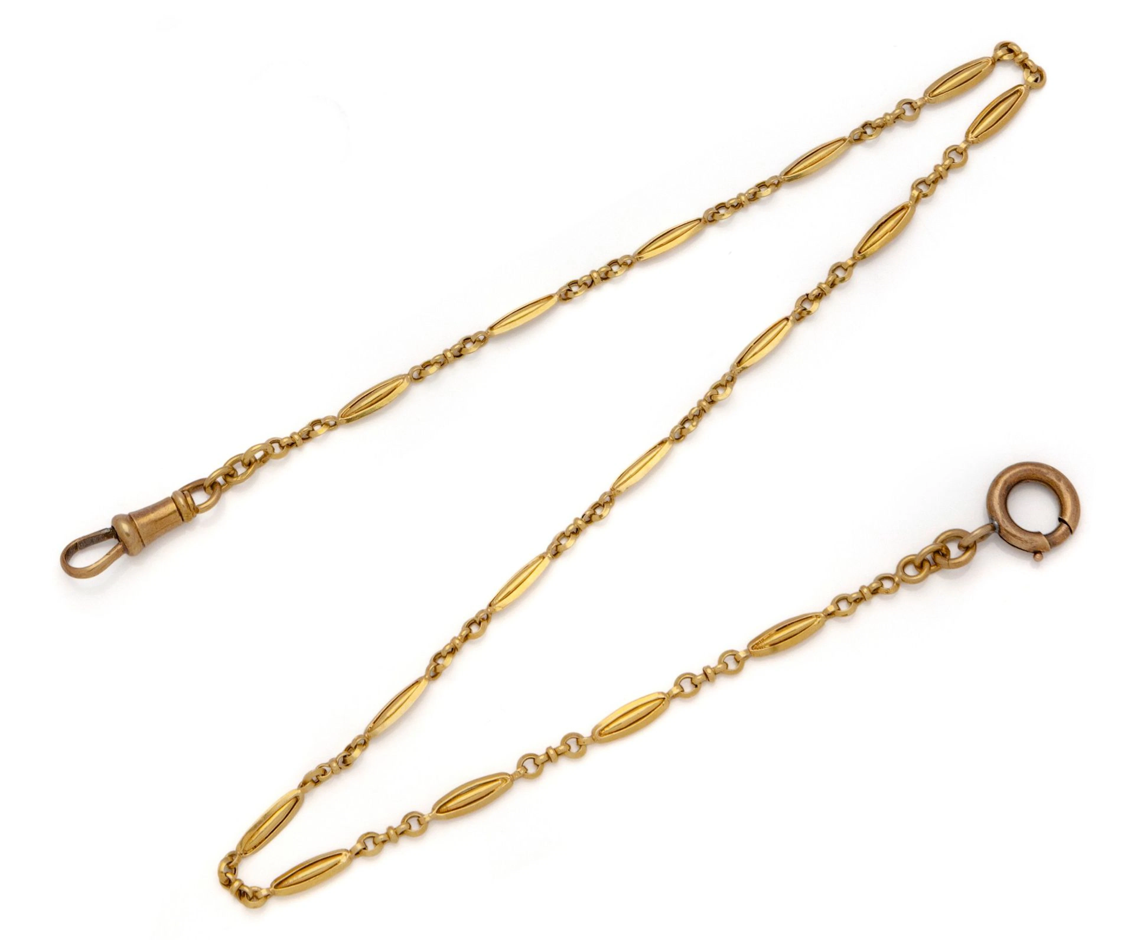 CHAINE GILETIÈRE en or jaune 18K (750/1000) à maille oblongu - Lot 53