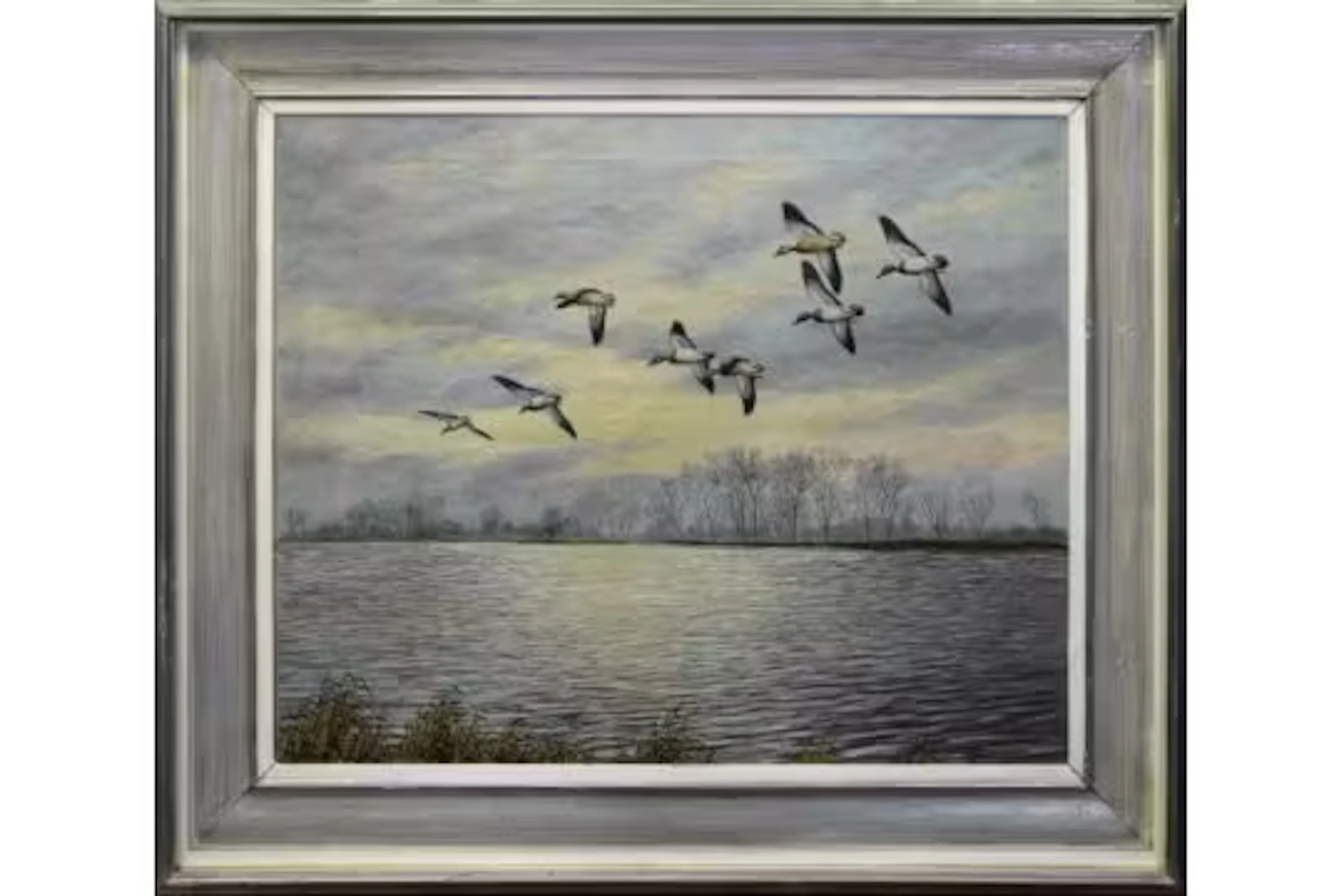 Geoffrey Campbell-Black (British, b.1925), "Mallard Ducks in Flight"