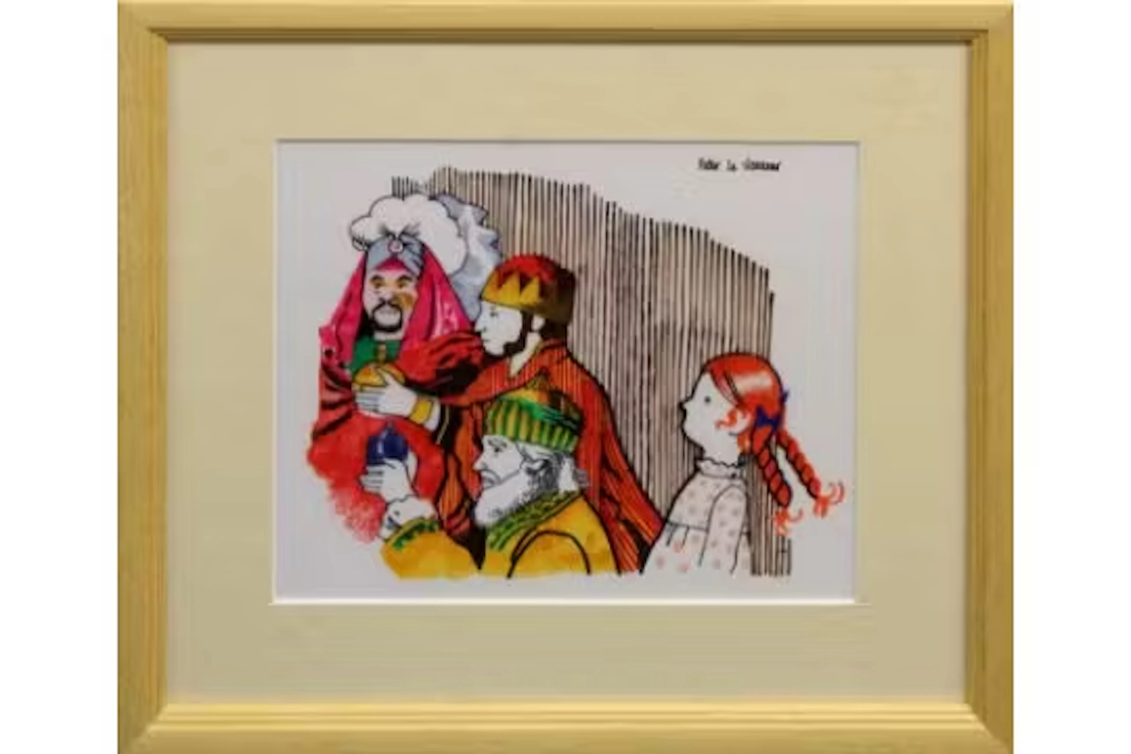PETER LE VASSEUR (BRITISH, B.1938), Three wise men, Signed, acrylic