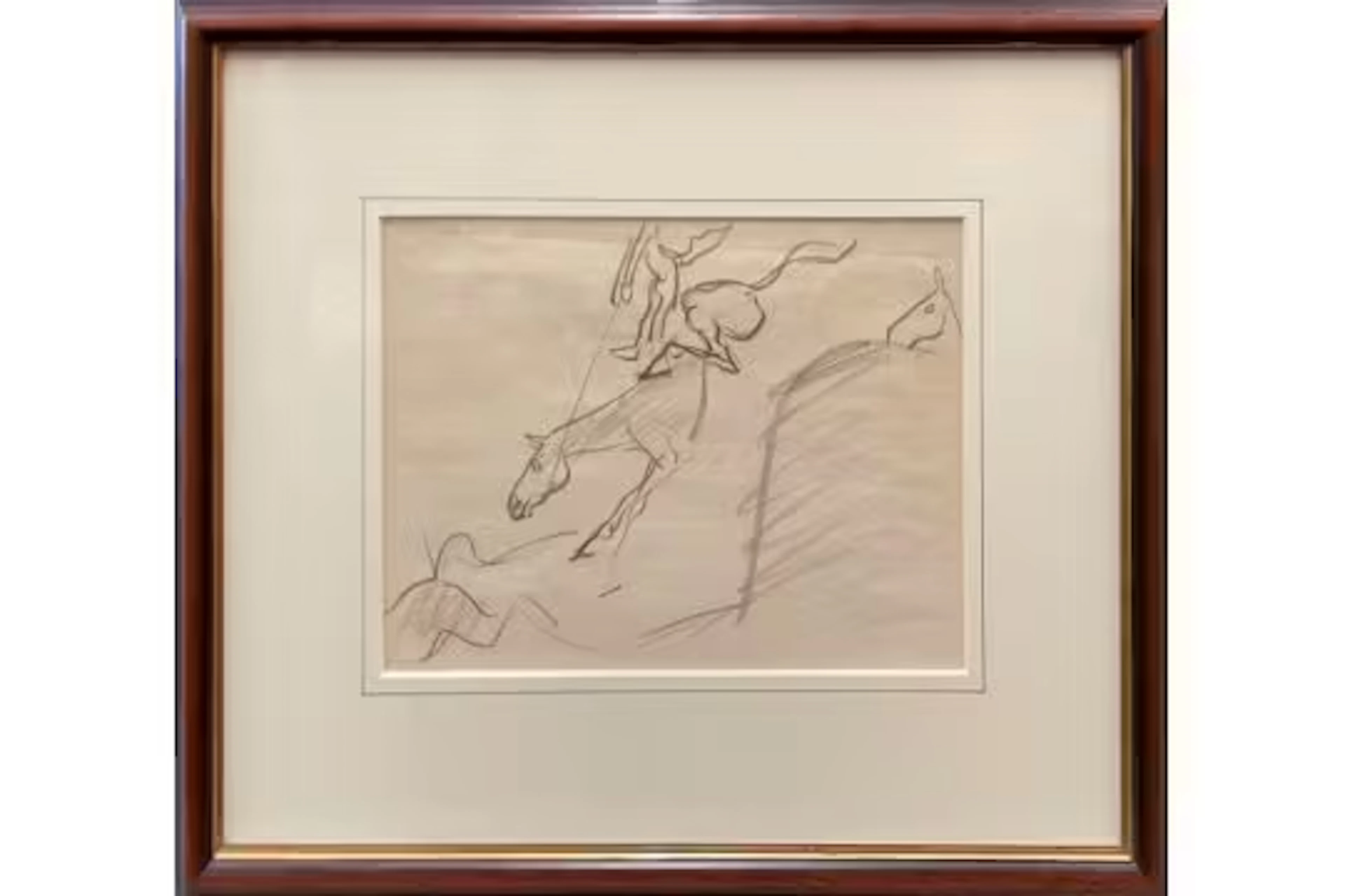 Edmund Blampied RBA, RE (1886-1966), Four framed caricatures, Steeplechase