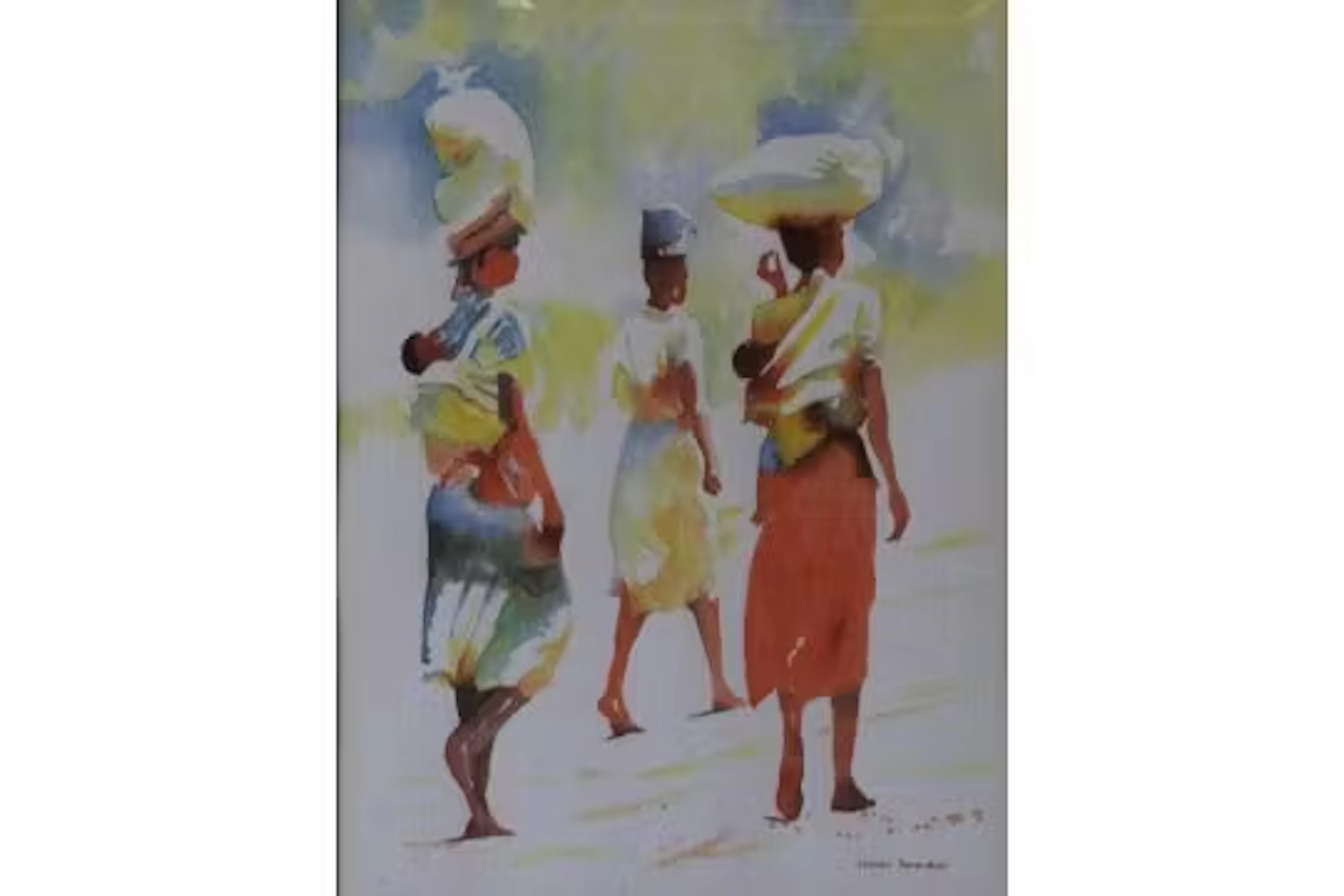 CHANDNI JANARDHAN (INDIAN, CONTEMPORARY), Women with babies, Signed