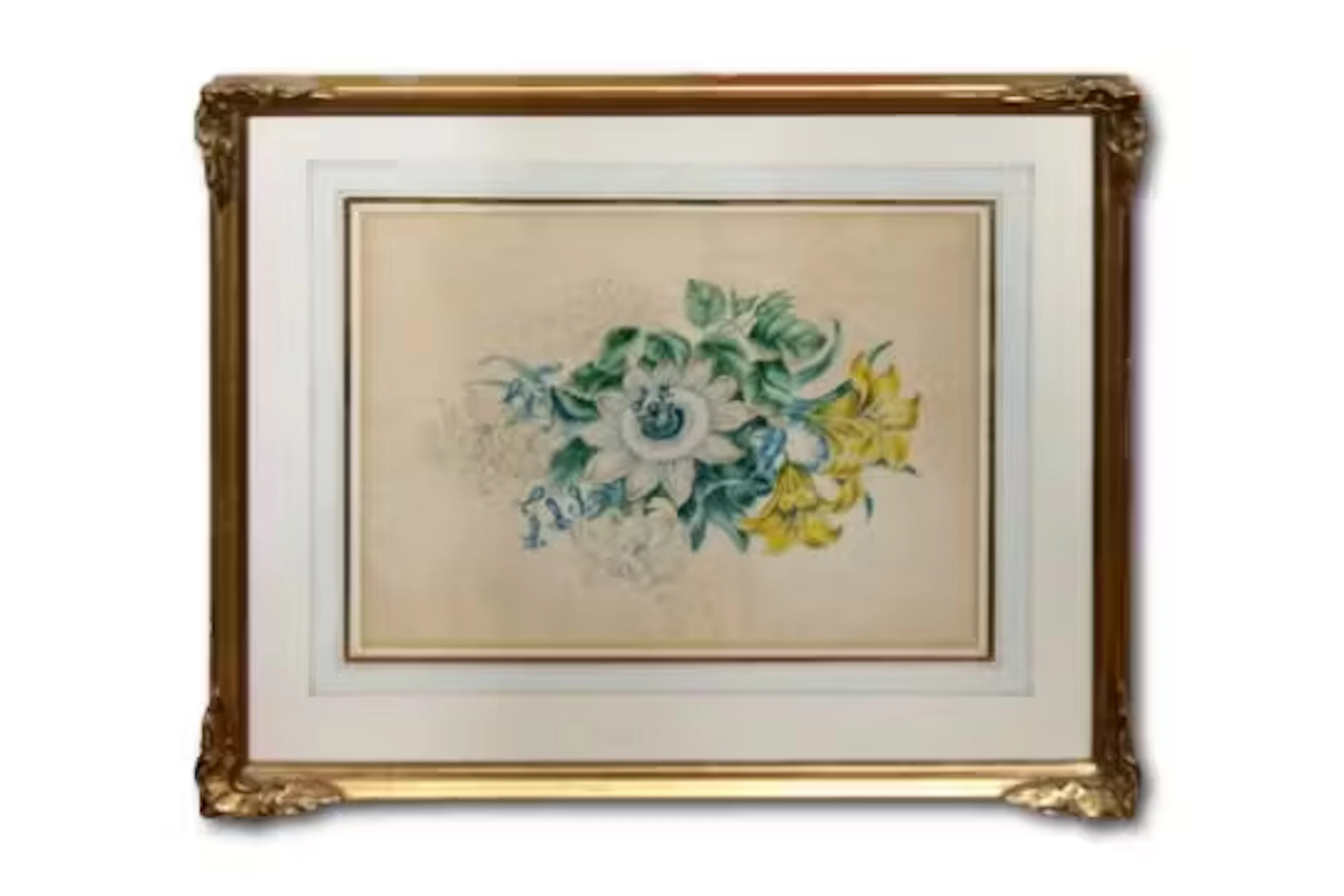 Swiss School (19th Century), Still life of mixed blooms, Watercolour