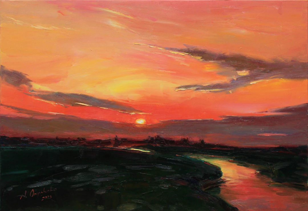 ""Sunset near the river"" - Alisa Onipchenko-Cherniakovska