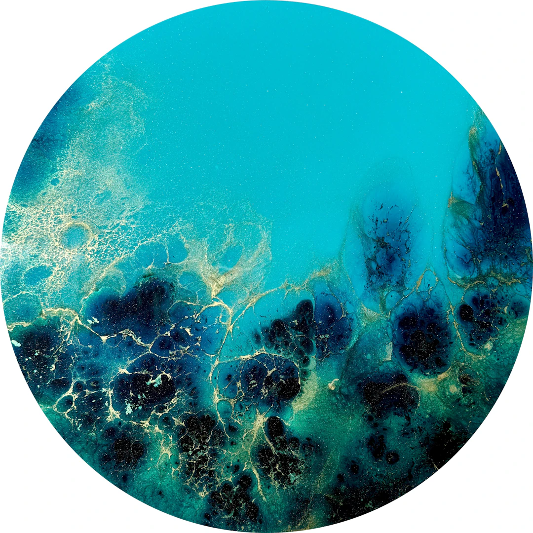 Golden Halo Blue Depth #4 - Ana Hefco