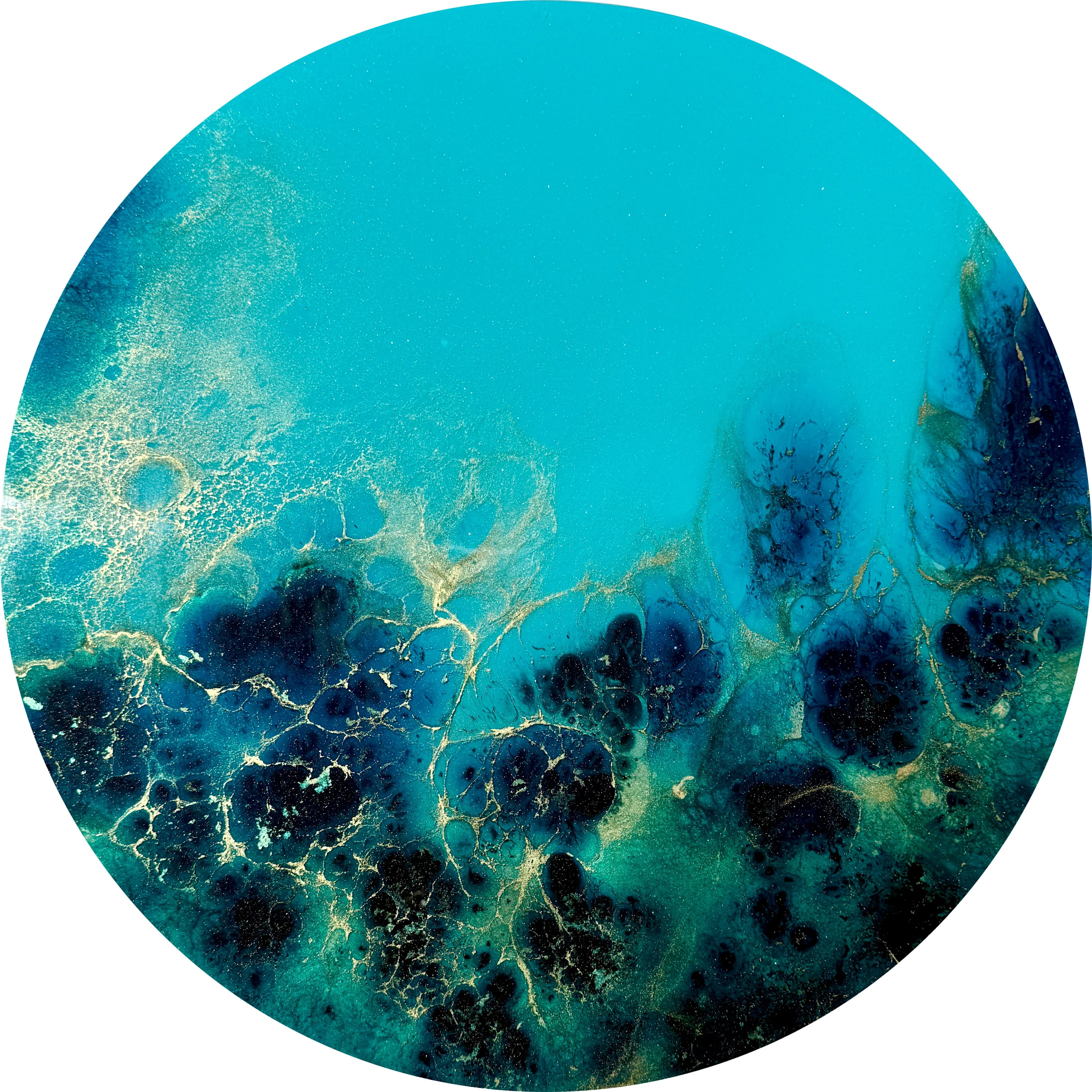 Golden Halo Blue Depth #4 - Ana Hefco