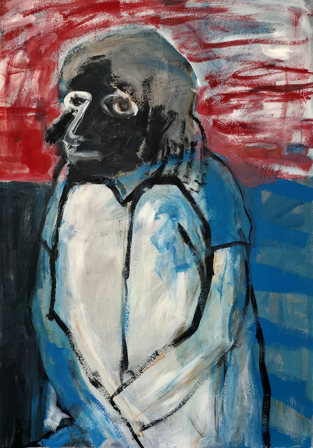 Squatting girl - Barbara Kroll