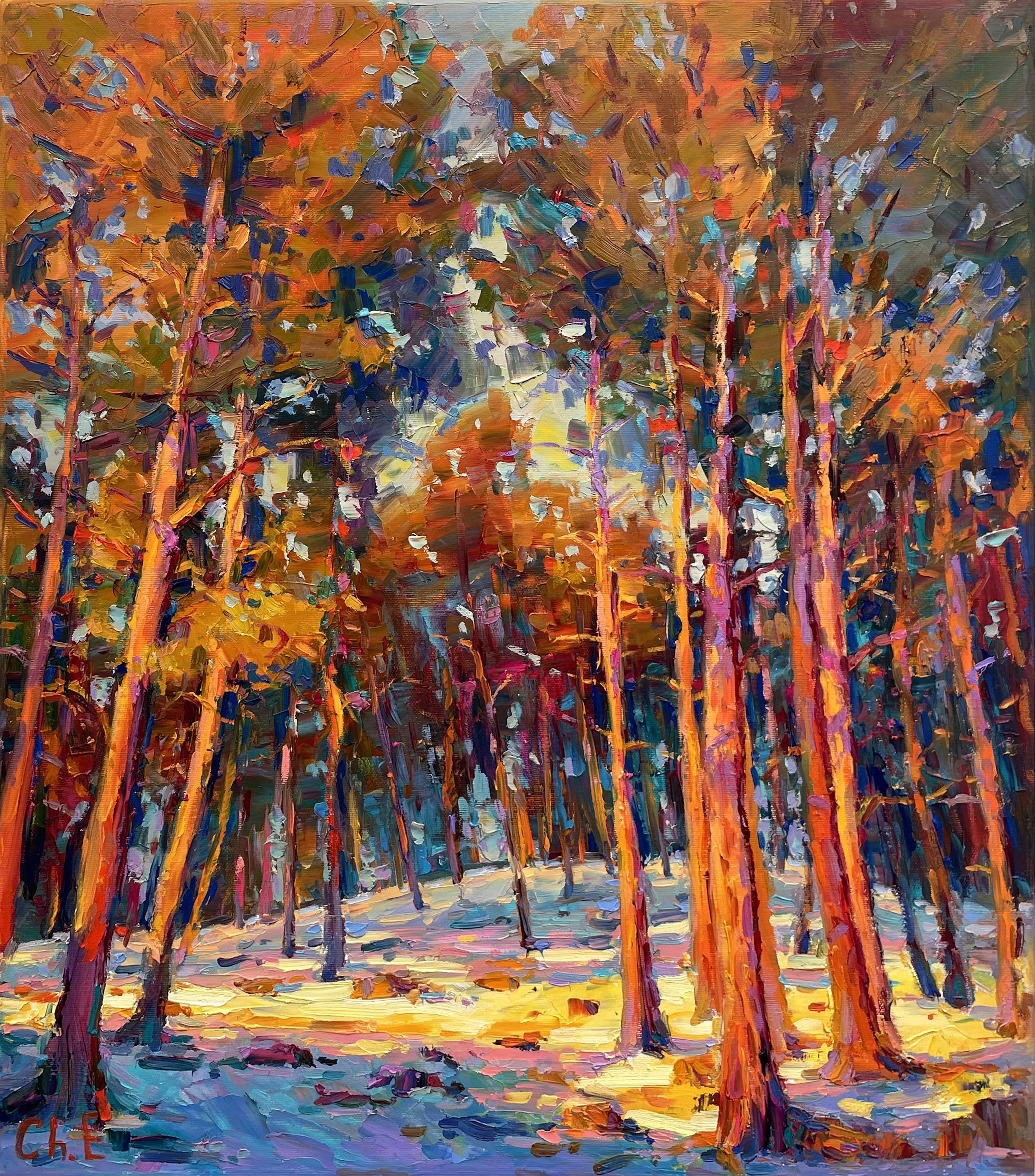 ""Evening forest "" - Evgeny Chernyakovsky
