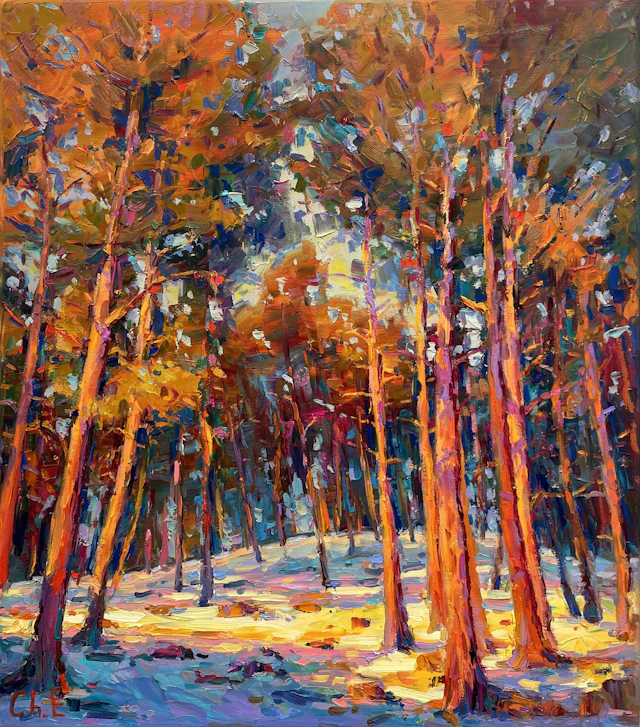 ""Evening forest "" - Evgeny Chernyakovsky