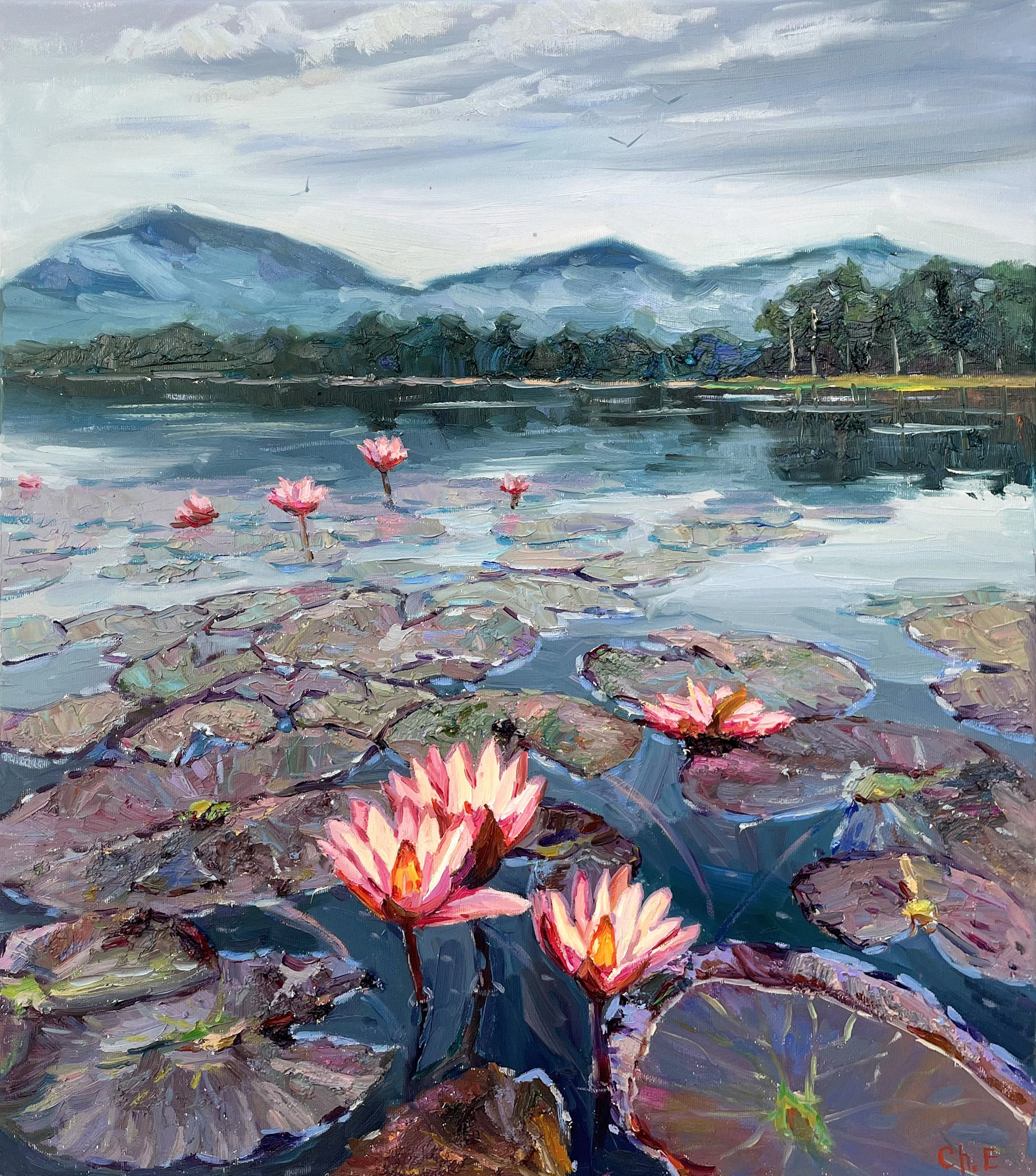 Lake with lilies - Evgeny Chernyakovsky