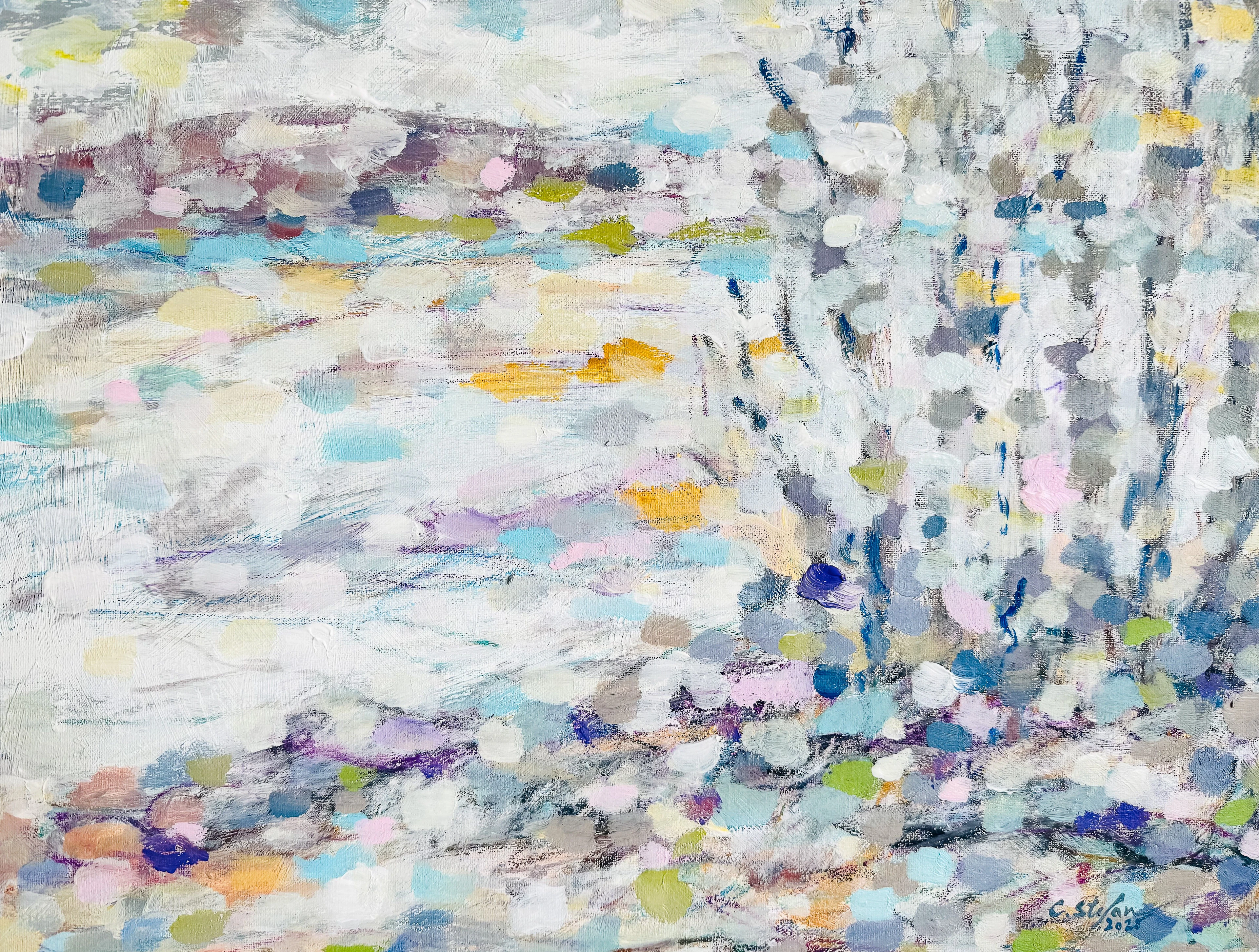 Between Seasons - Abstract Impressionist Landscape - Cristina Stefan