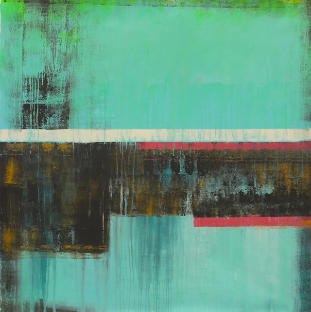 Untitled black Turquoise - Ronald Hunter