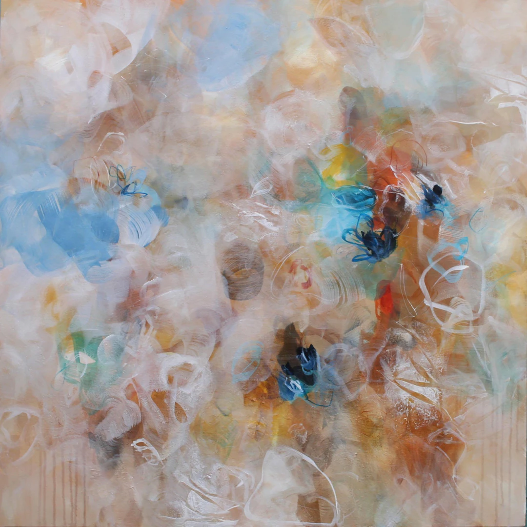 XXL SOUND OF THE RAINDROPS 100 X 100CM - Susan Wooler