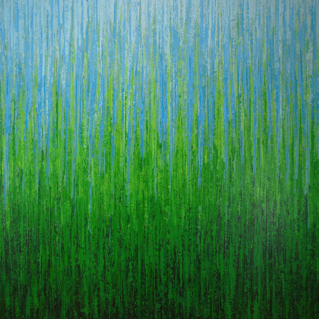 Spring Season - Textured Nature Abstract Field - Suzanne Vaughan
