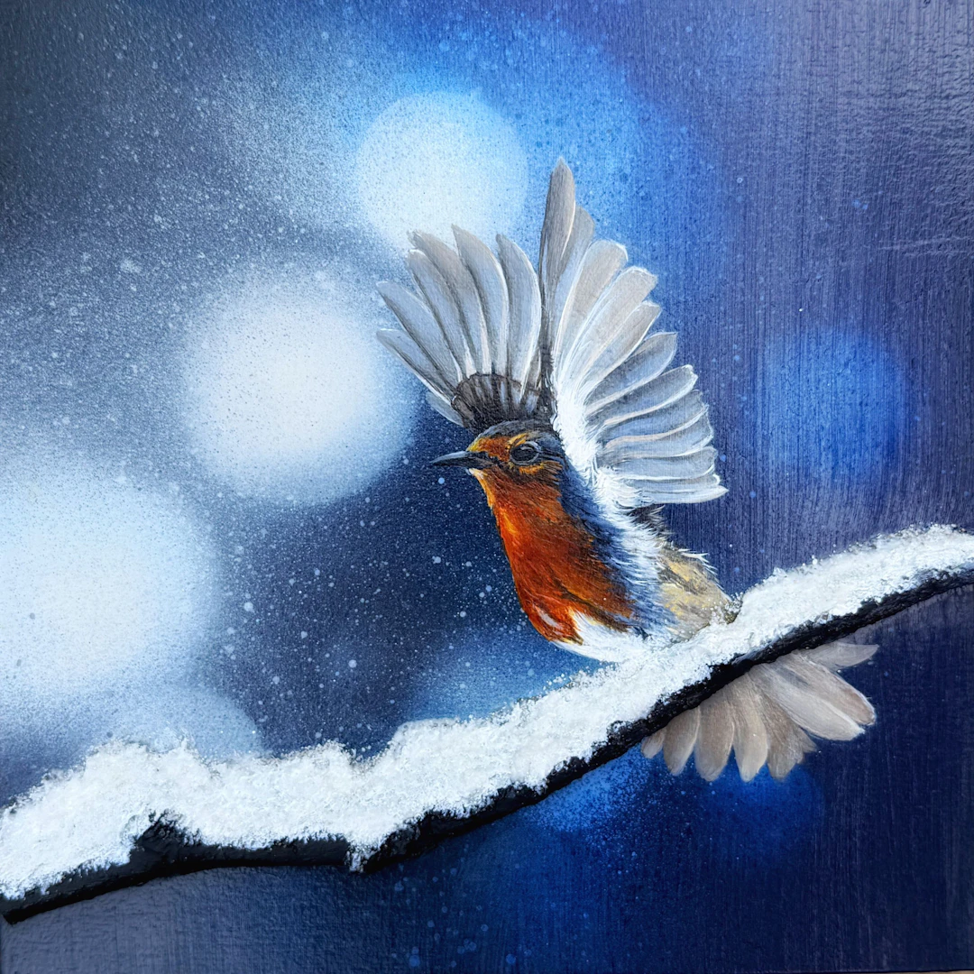 Bird #42 ( Flying high - robin) - Selene Art