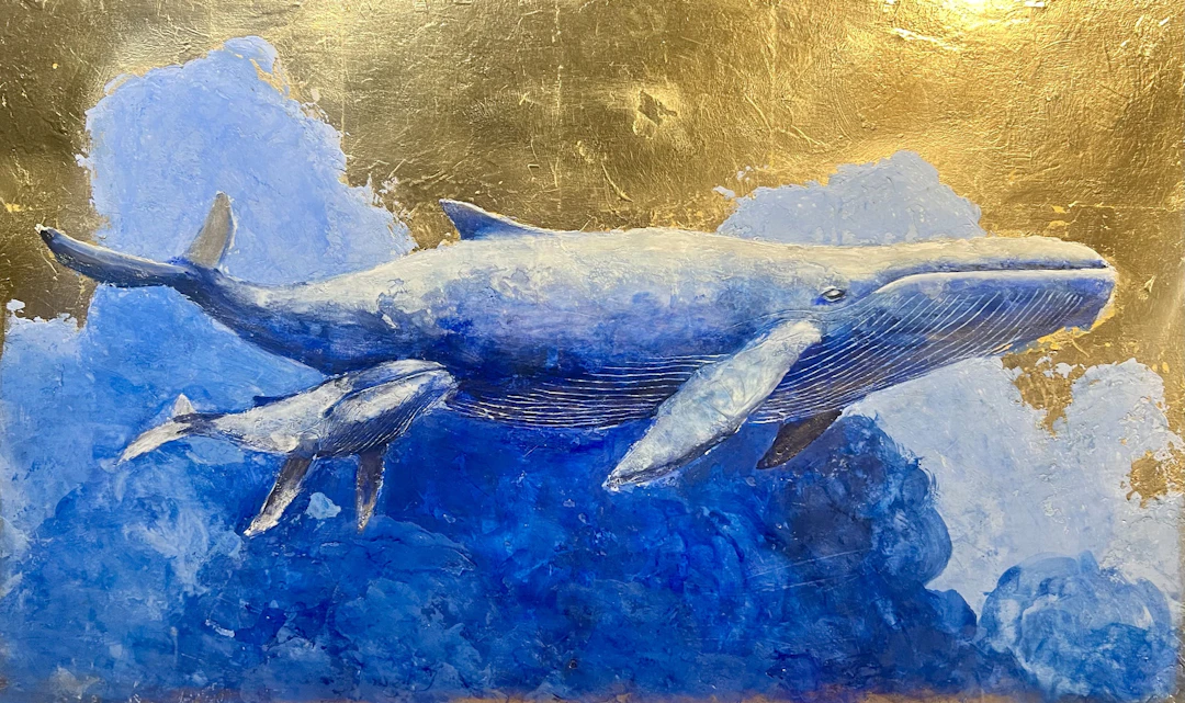 Whale and Calf Painting – Peaceful Ocean Art - Paulo Jimenez