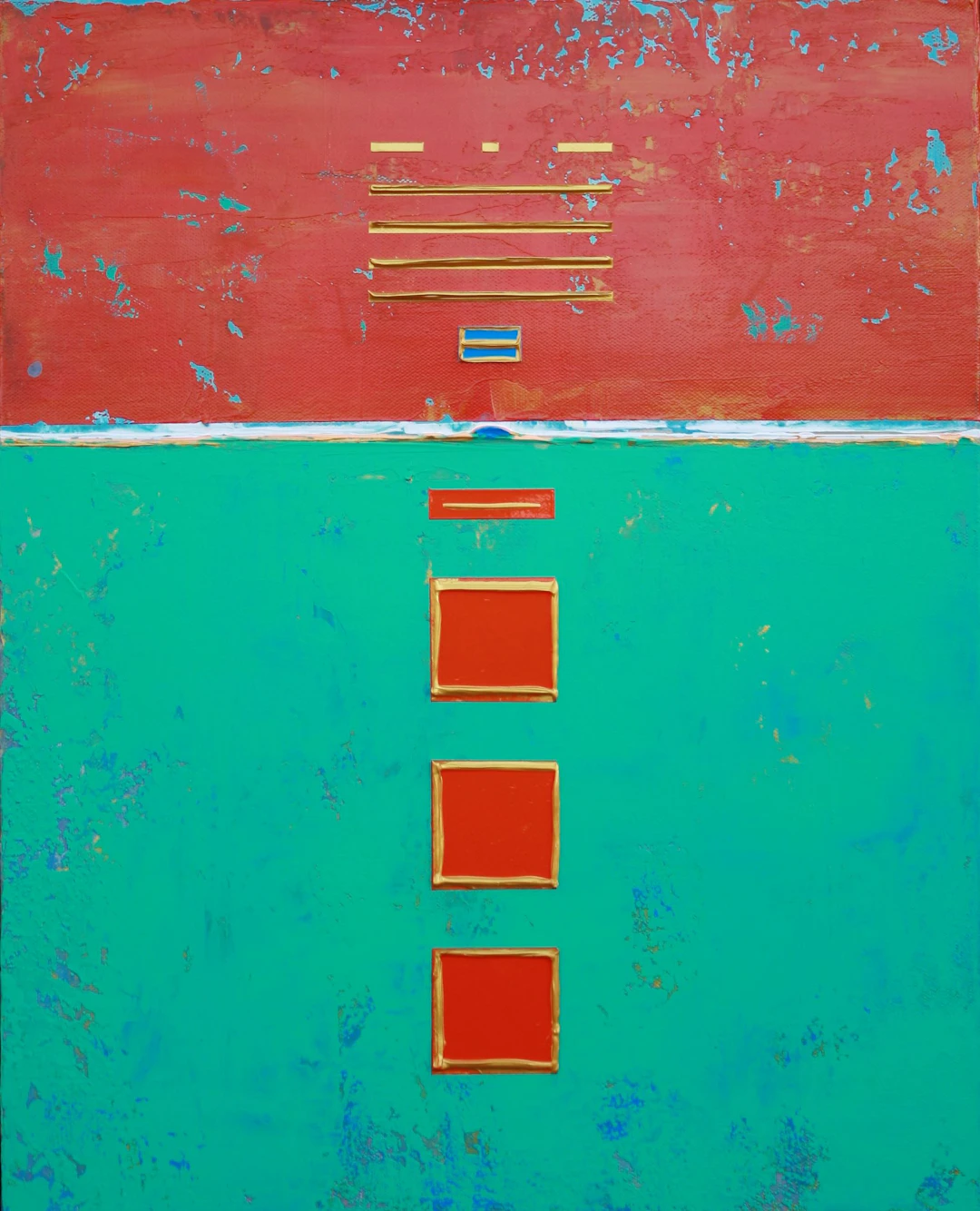 Blue Aqua Box 3 Orange Boxes - Robert Lynn
