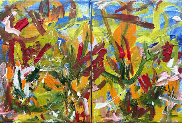 Sommer im Botanischen Garten (Diptych) - Christel Haag