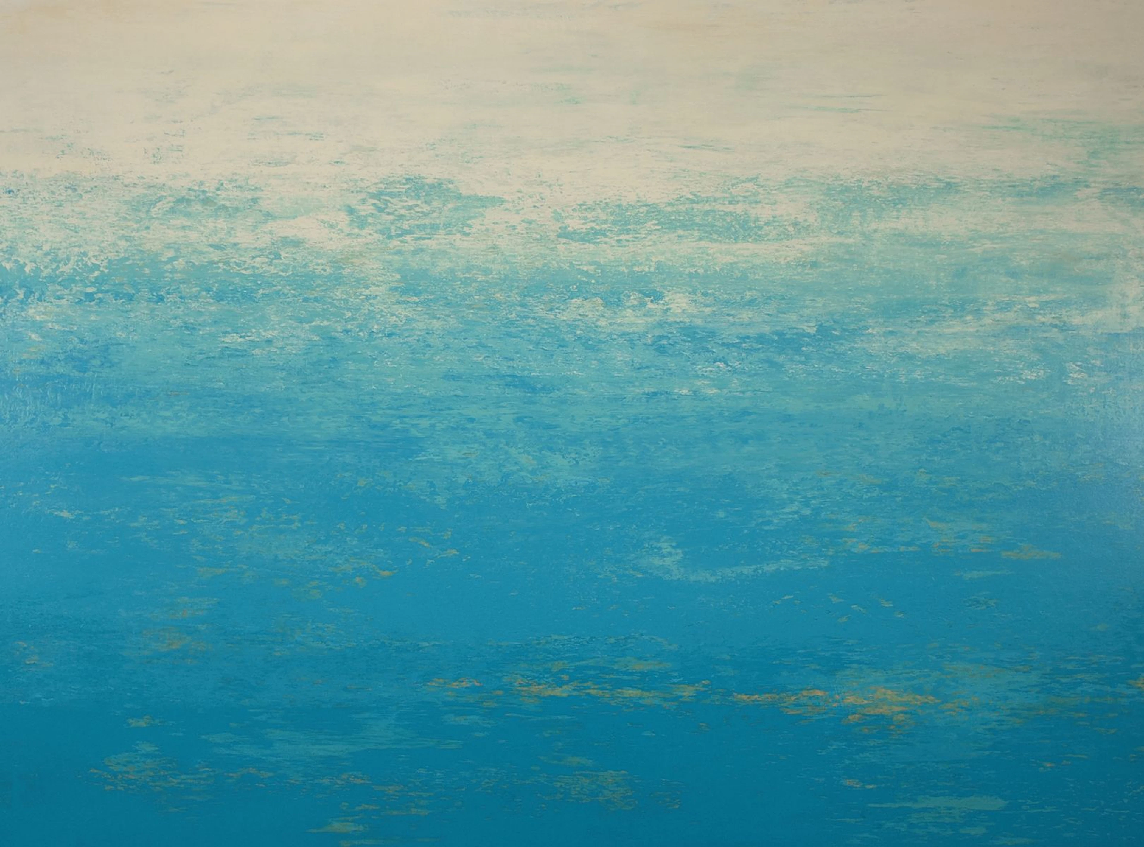 Soothing Turquoise - Gestural Textured Seascape - Suzanne Vaughan