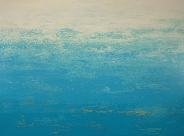 Soothing Turquoise - Gestural Textured Seascape - Suzanne Vaughan