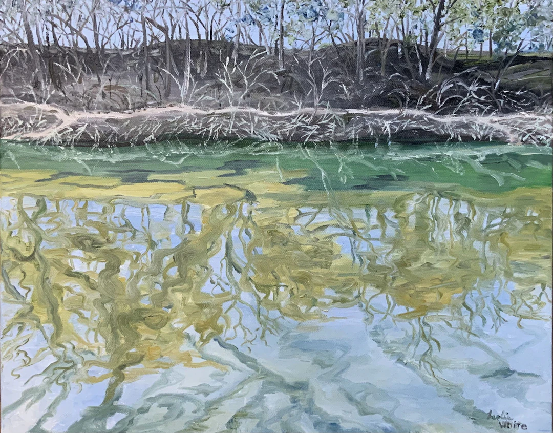Spring River Reflections - Leslie White