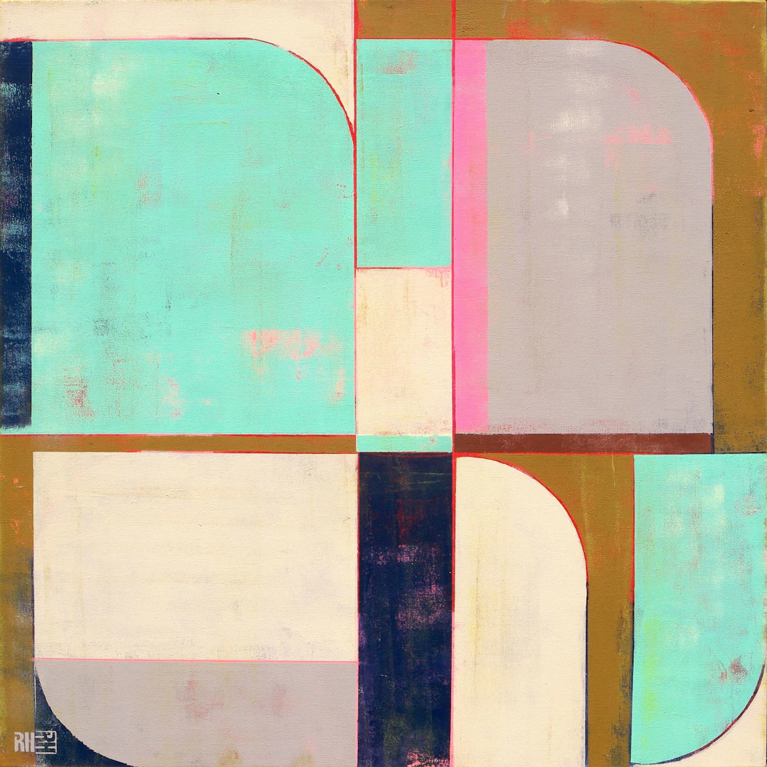Circle in Circle Mint square - Ronald Hunter