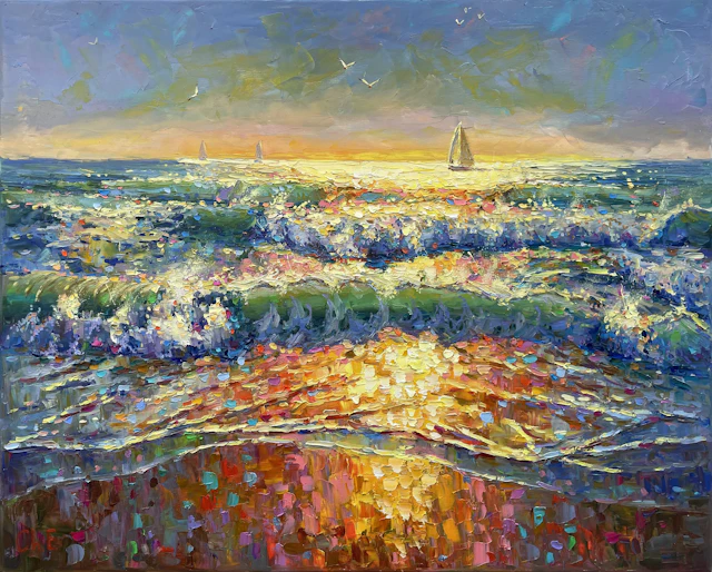 morning by the sea - Evgeny Chernyakovsky