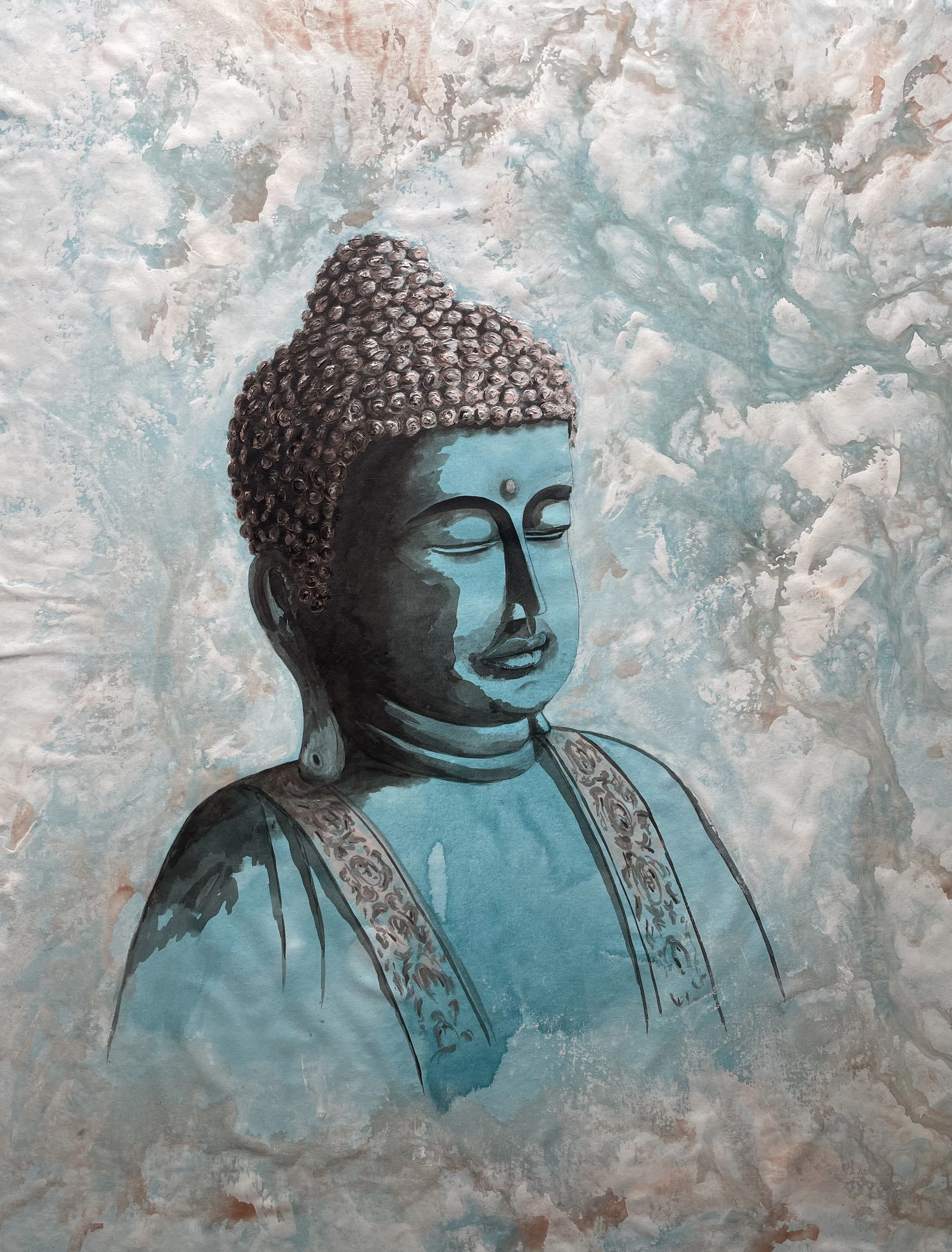 Buddha and Zen - Large format painting original - Koorosh Nejad