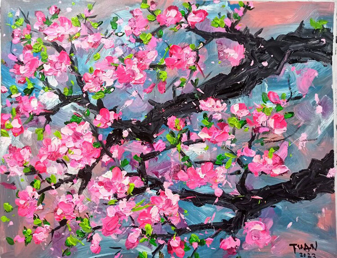 Peach blossom in Spring ( 70 x 90 cm) - LE ANH TUAN