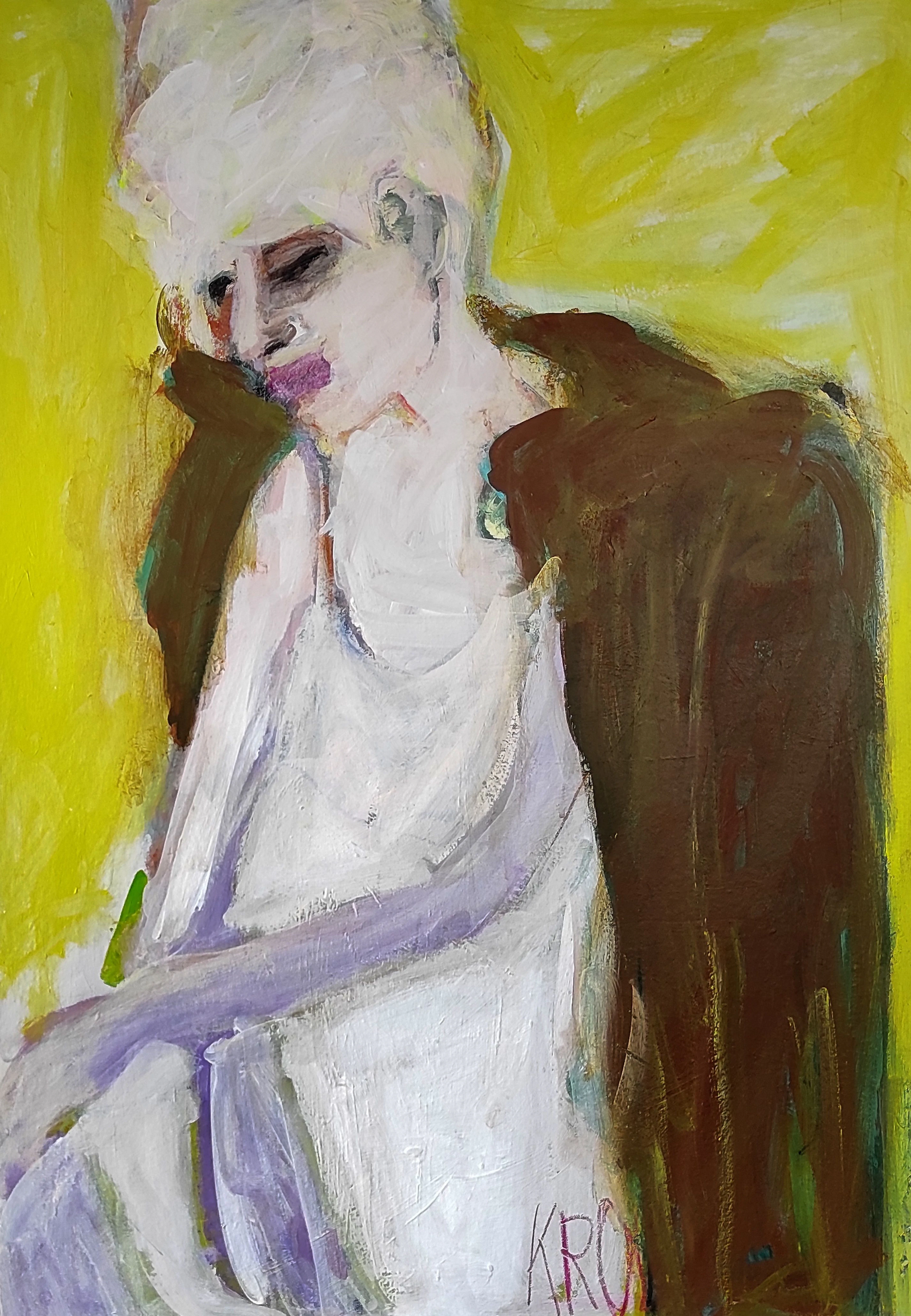 Woman in yellow room - Barbara Kroll