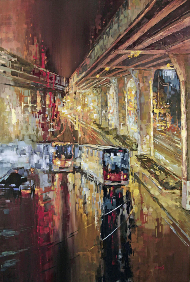 Cityscape Oil Painting - Vanishing Point - Sandra Zekk