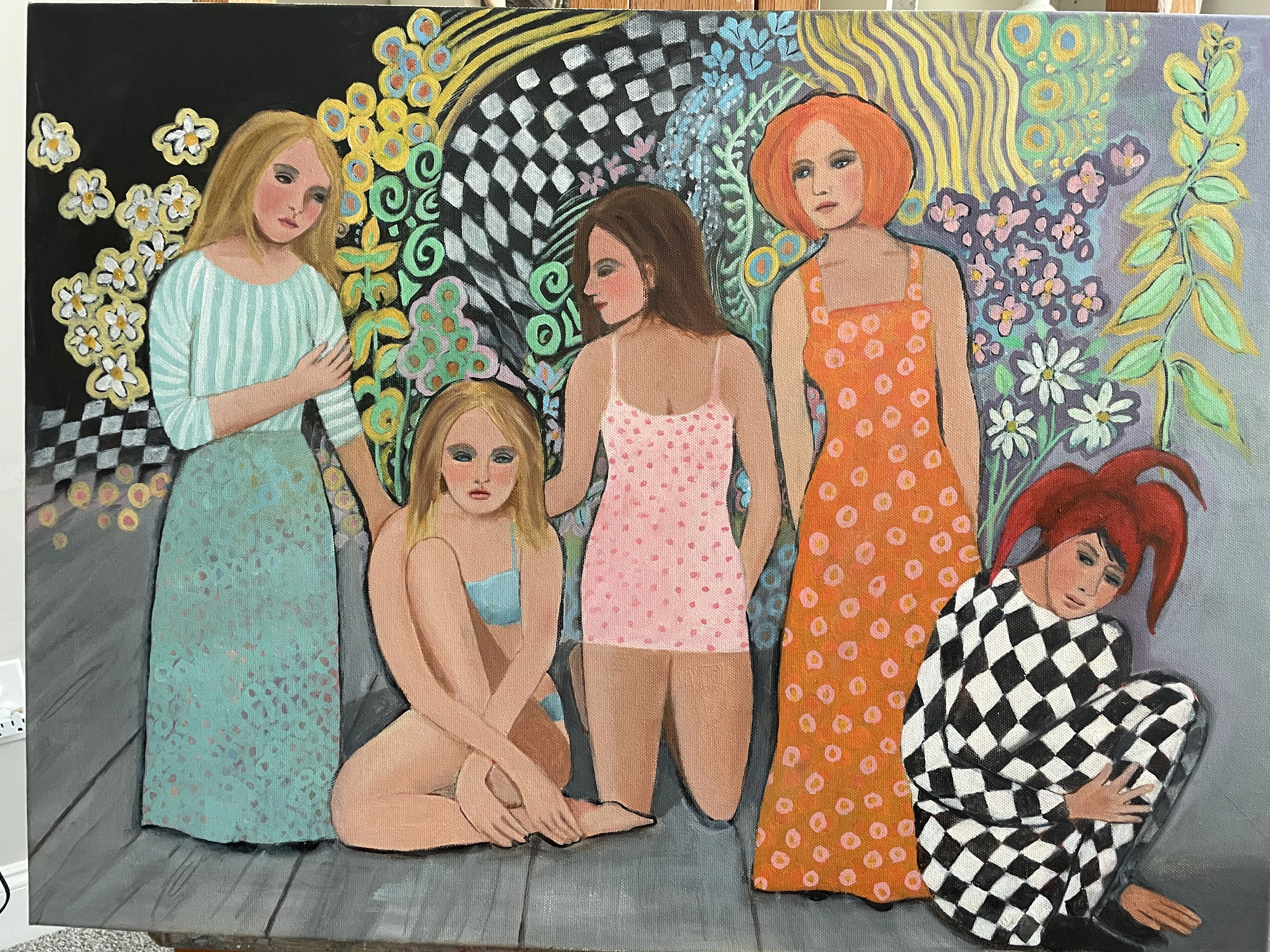 Four Women and the Jester - Letty Oratowski