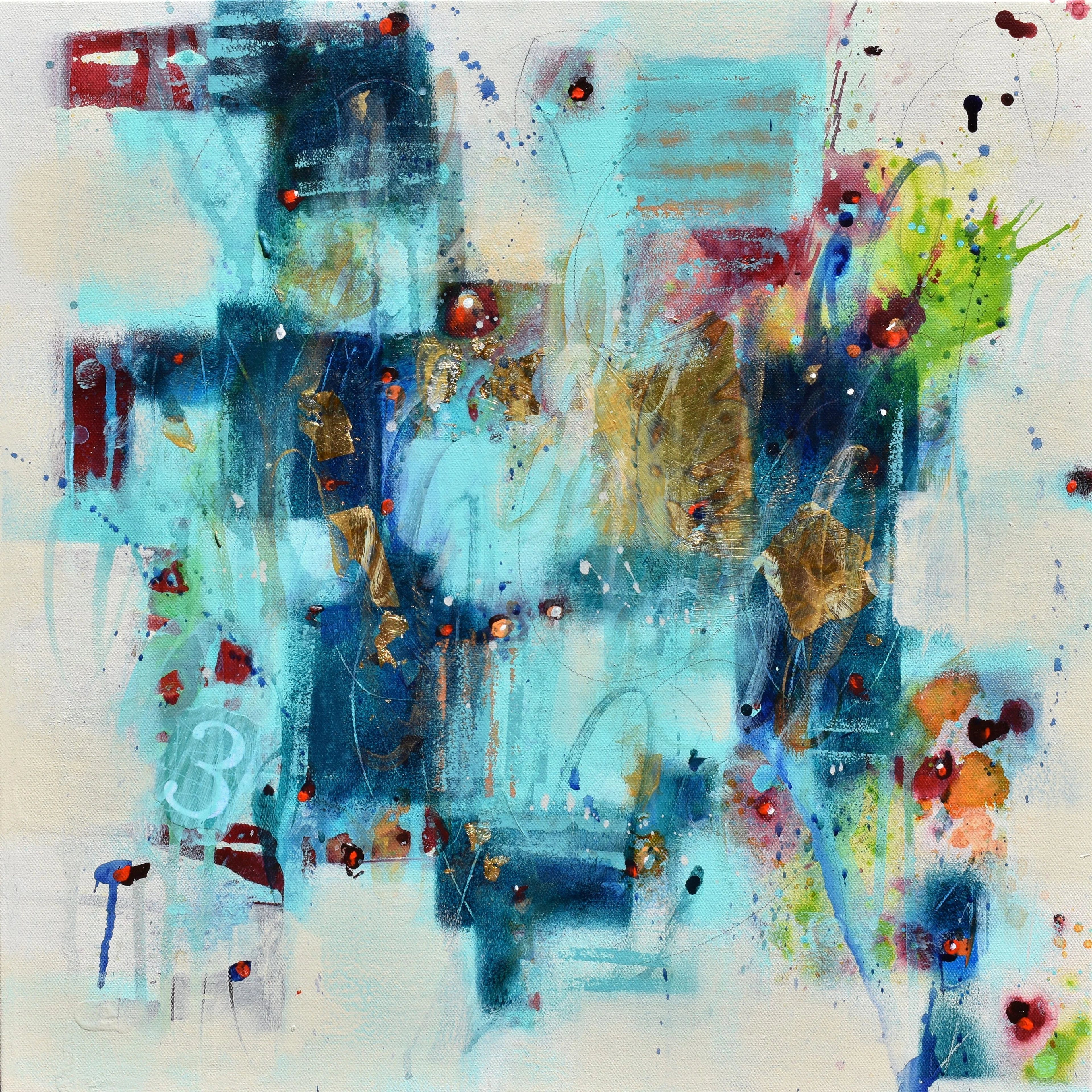 The Shape of Time - Abstract art - 20 x 20 IN - Cynthia Ligeros