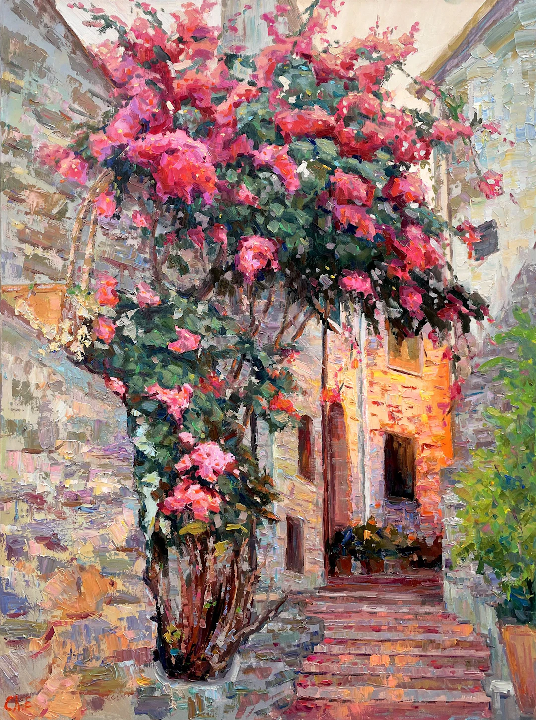 ""Evening courtyard"" - Evgeny Chernyakovsky