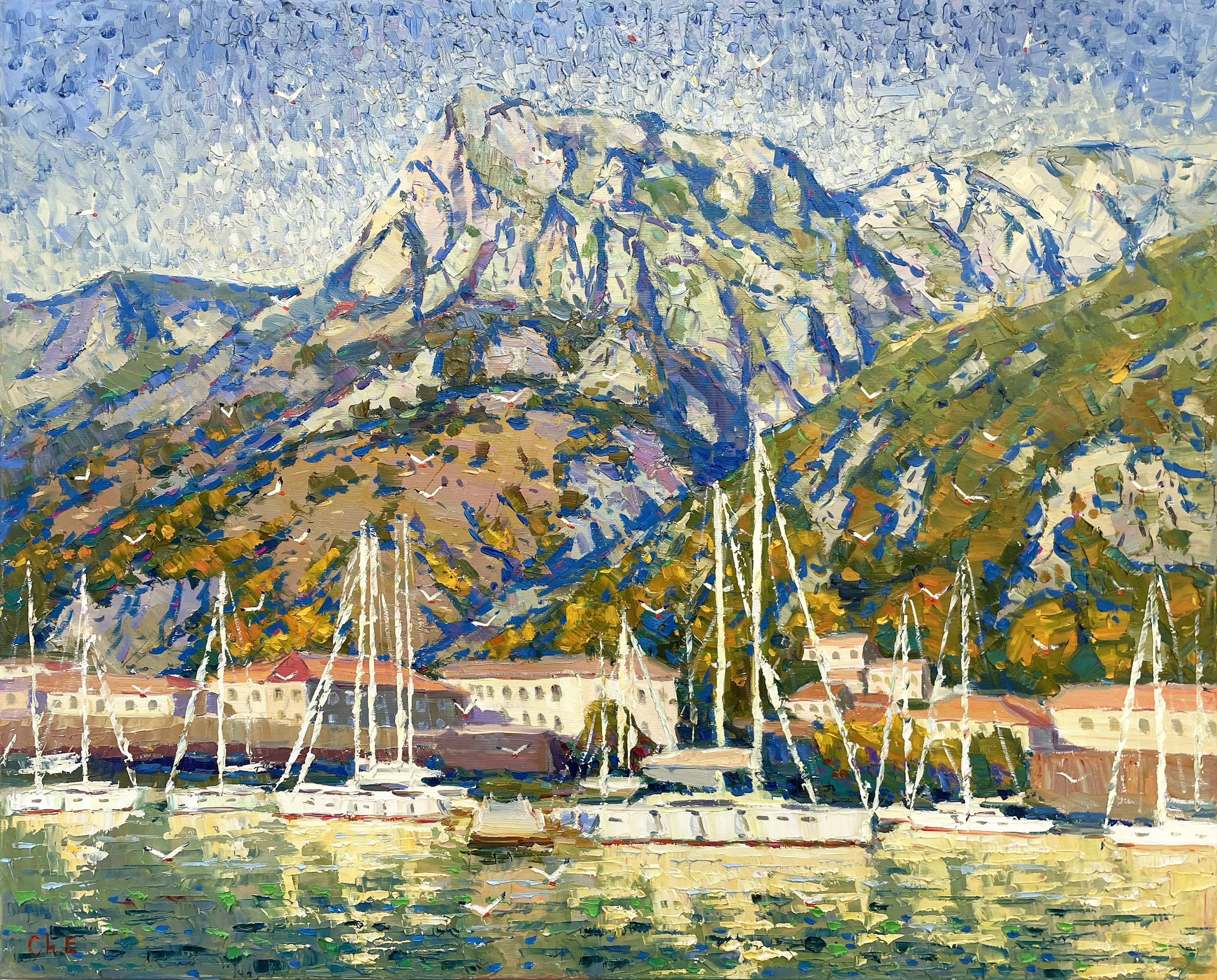 Yachts at the pier - Evgeny Chernyakovsky