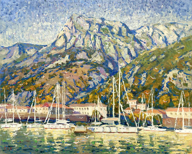 Yachts at the pier - Evgeny Chernyakovsky