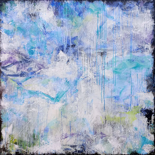 XXL Abstract Midnight Whispers 90 x 90cm - Susan Wooler