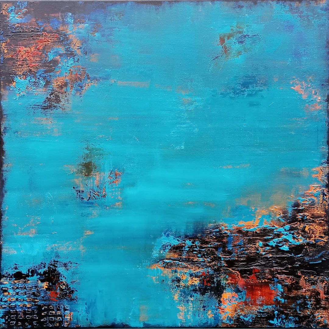 Exquisite Autumn Textured Abstract 80 x 80cm - Susan Wooler