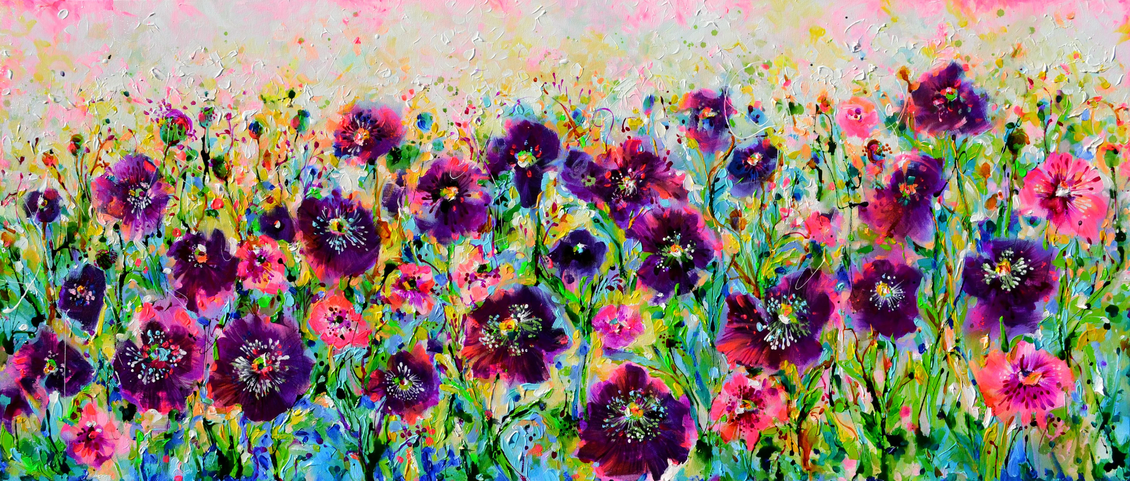 Opium Poppy Field Purple Poppies - Soos Roxana Gabriela