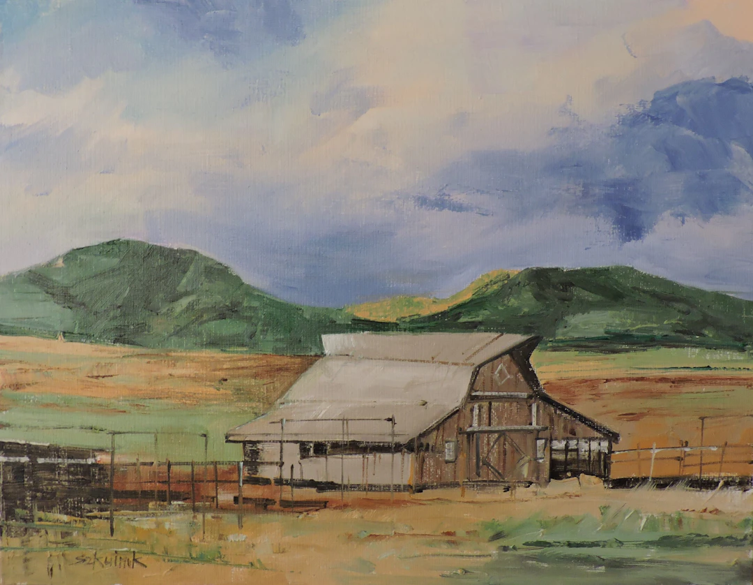 Barn Shadows in Quiet Field - Richard Szkutnik