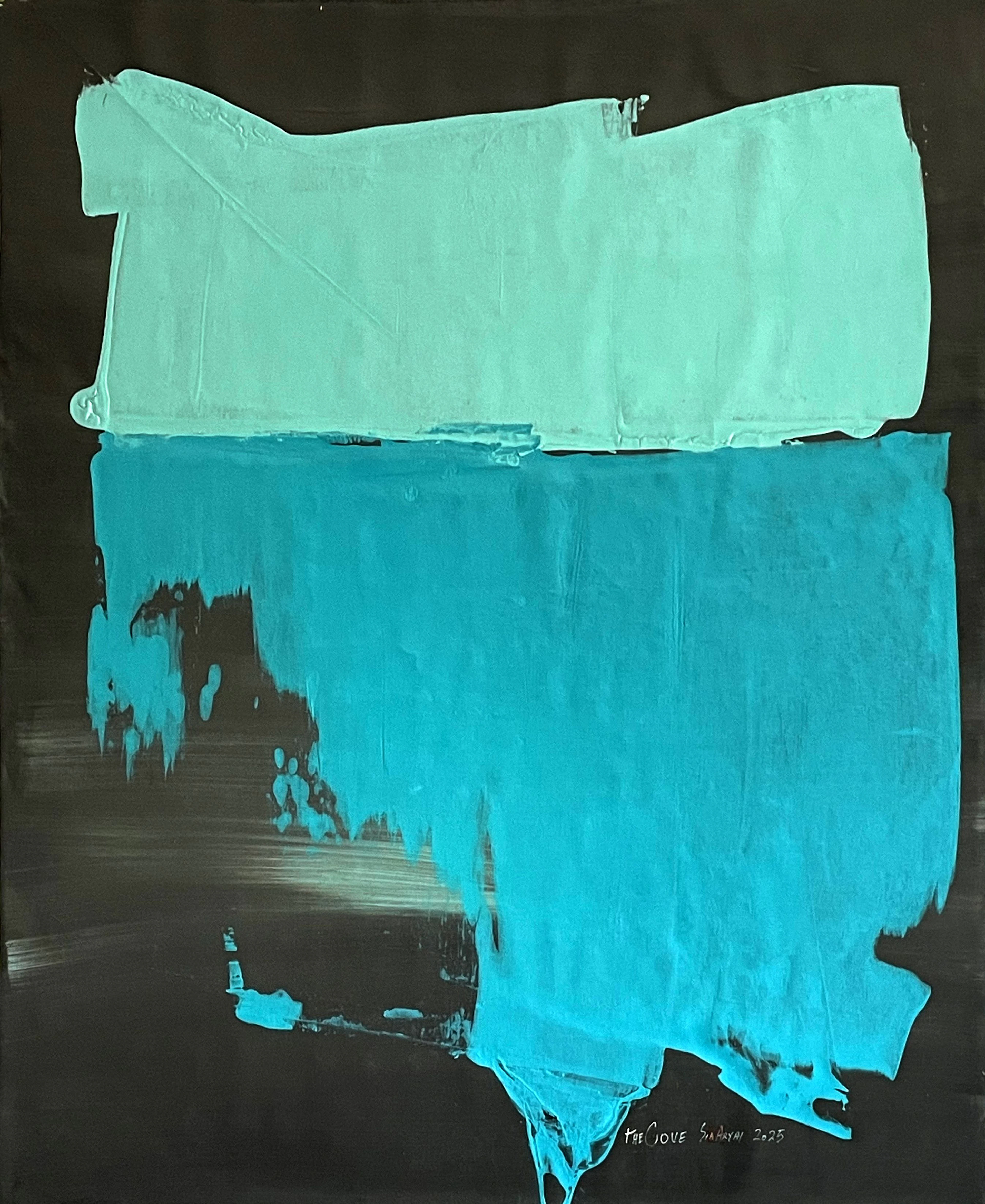 The COVE Surreal Blue and Green painting - Sia aryai